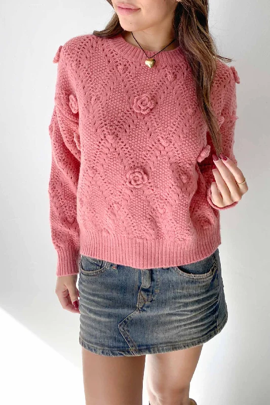 Floral Embroidered Knit Sweater