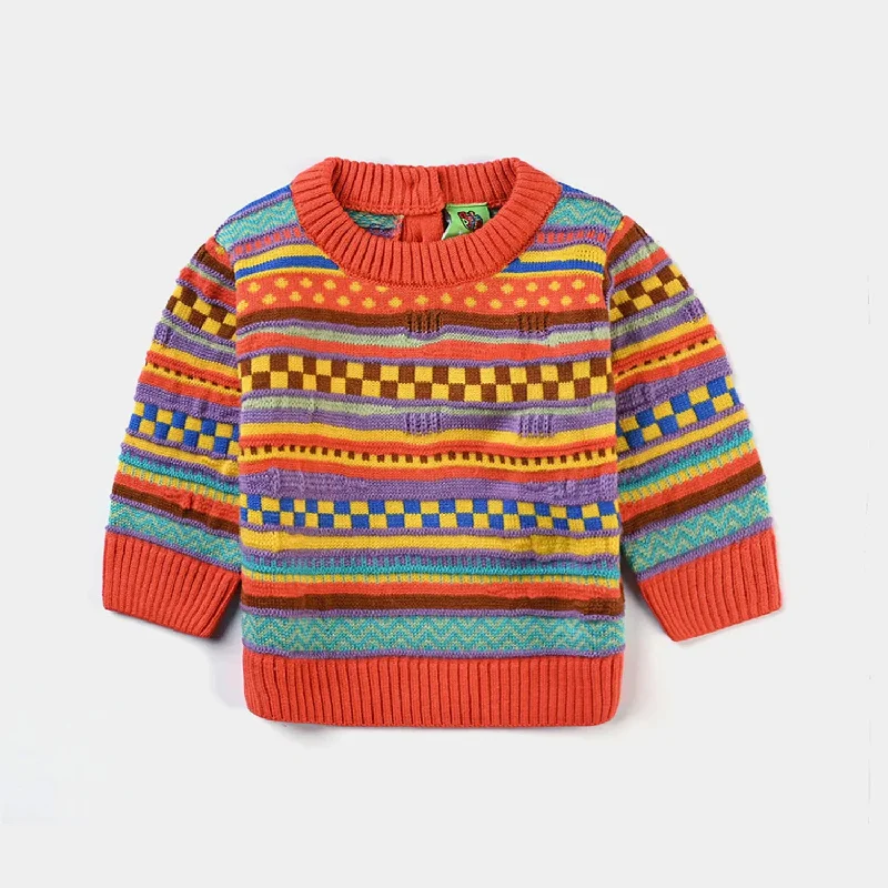 Infant Girls Acrylic Sweater Knit Fusion-Multi