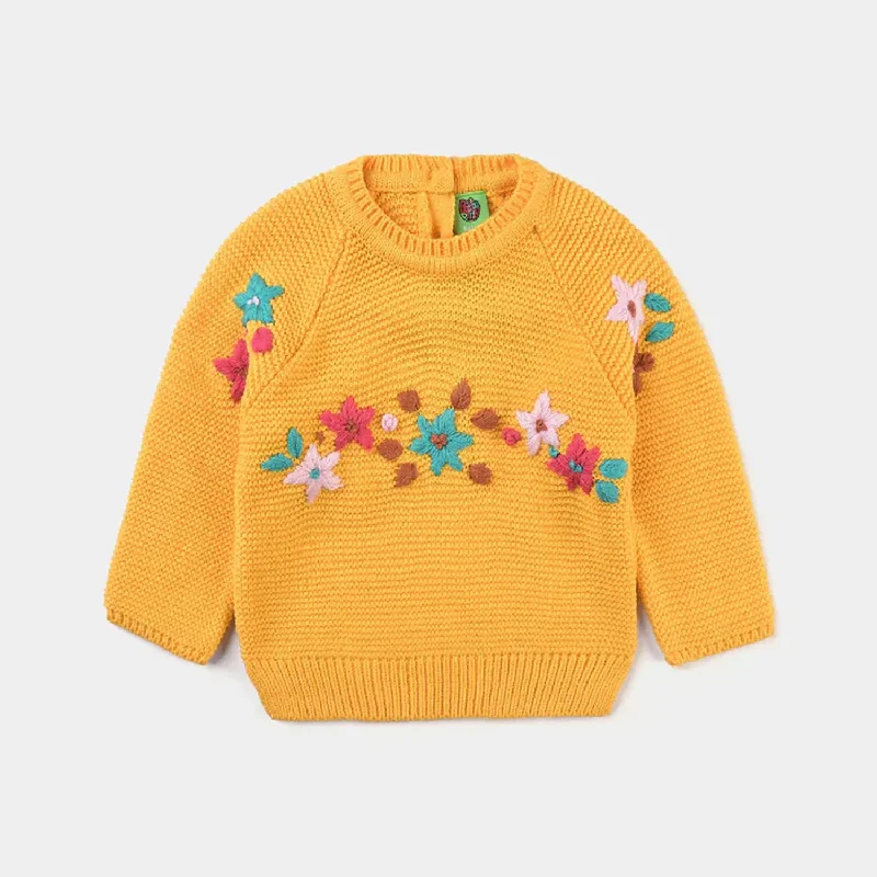 Infant Girls Acrylic Sweater Lily-Citrus