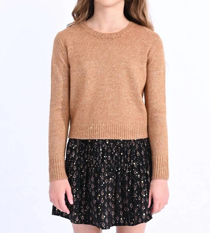 Knit Sweater In Camel