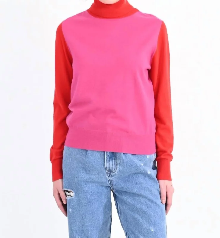 Living Out Loud Sweater In Pink/red