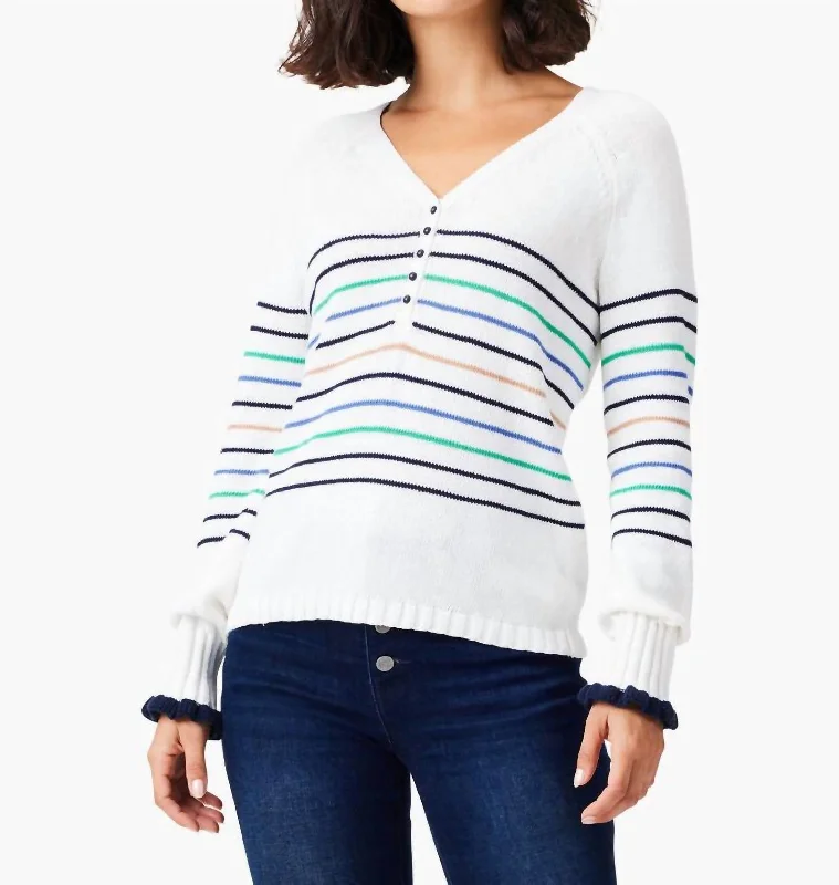 Maritime Stripe Sweater In Cream Multi