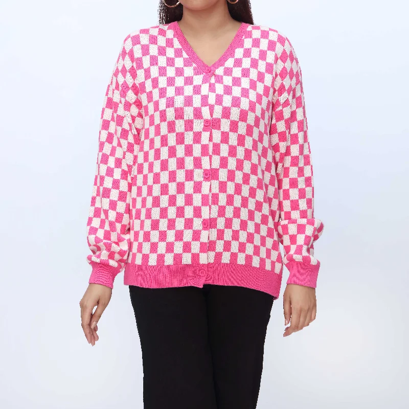 Pink Mid Length Cardigan PW3906