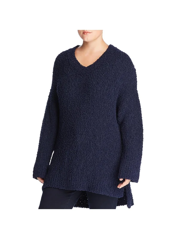 Womens Chenille V Neck Sweater