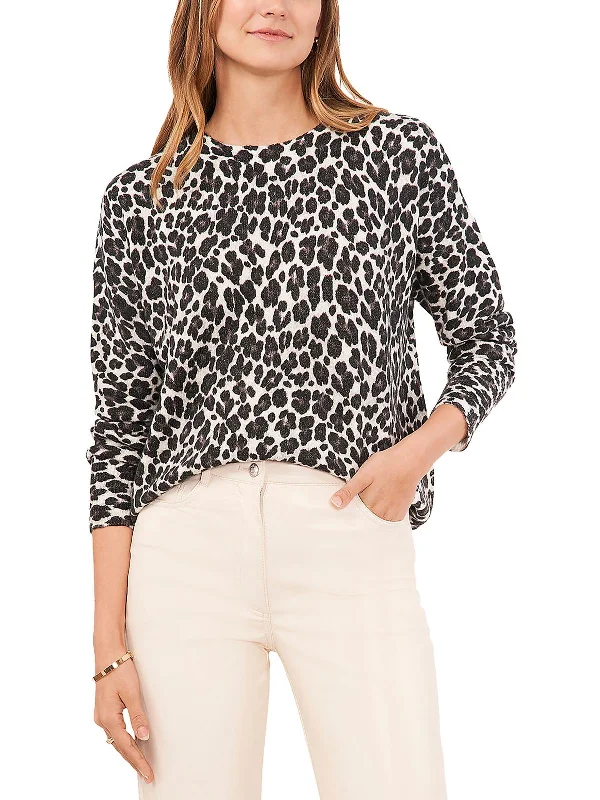 Womens Leopard Print Fall Pullover Sweater