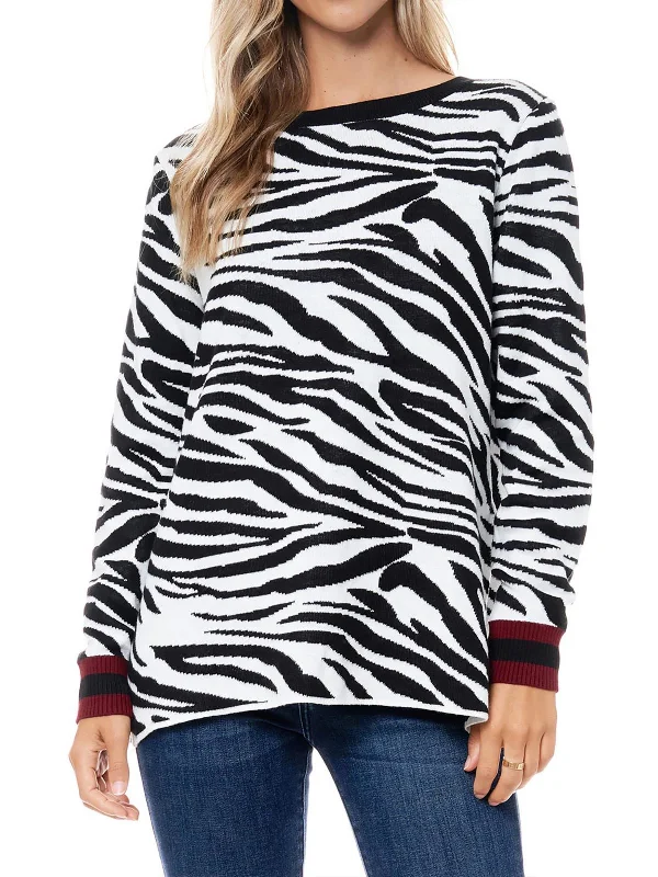 Womens Leopard Print Fall Pullover Sweater