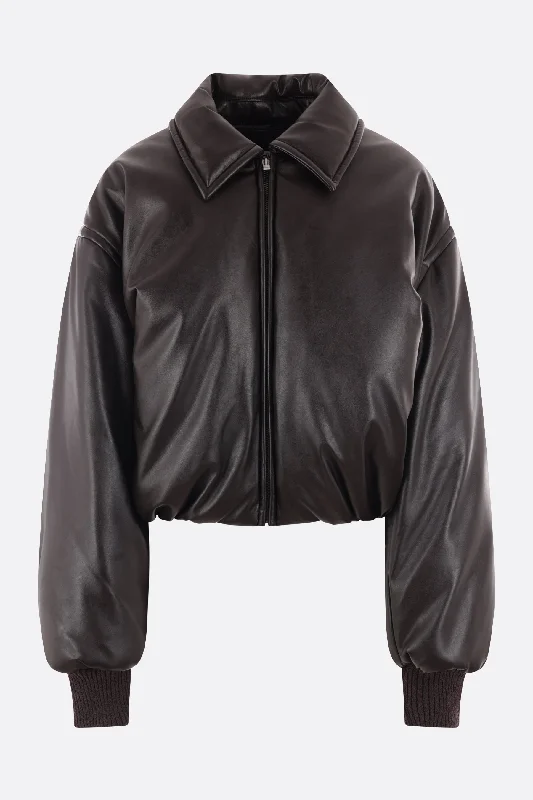 faux leather padded jacket