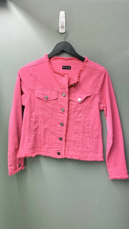 * APNY Collarless Pink Denim Jacket