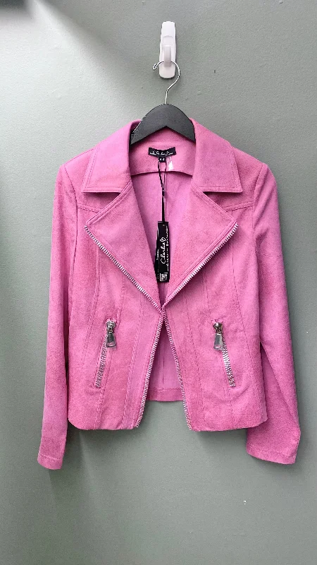 * Charlie B Pink Faux Leather Jacket