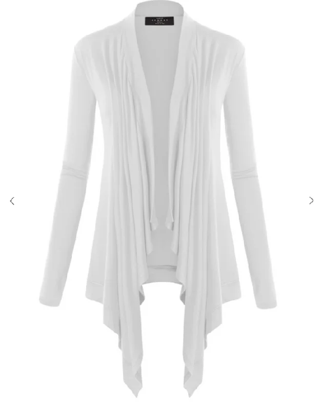 Long Sleeve Draped Open Front Cardigan