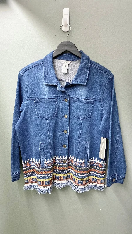 * Multiples Embroidered Denim Jacket