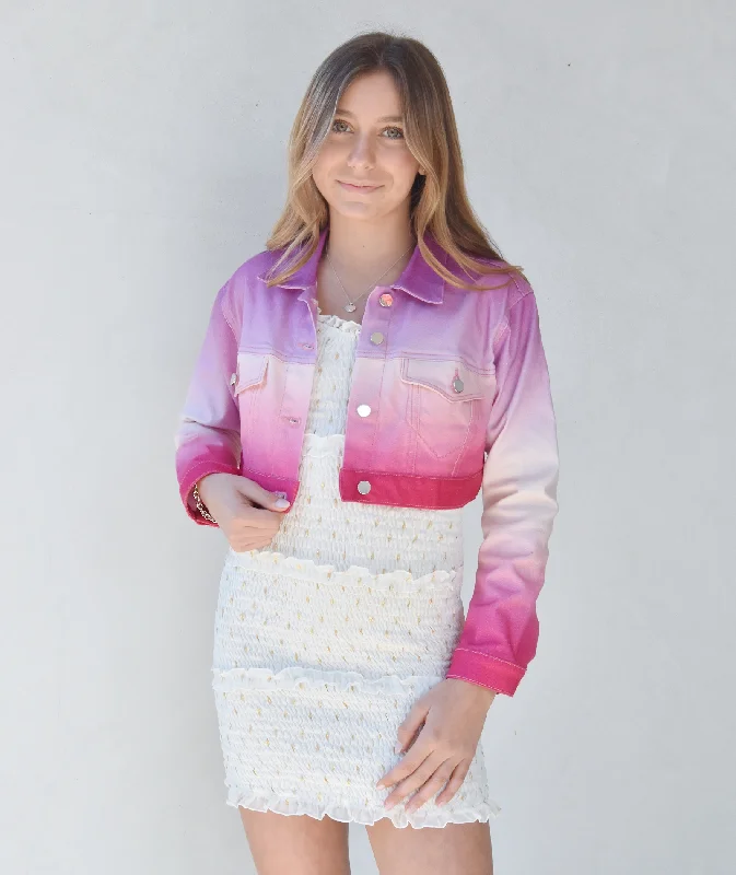 Theme Girls Crosby Cropped Jacket Pink Purple