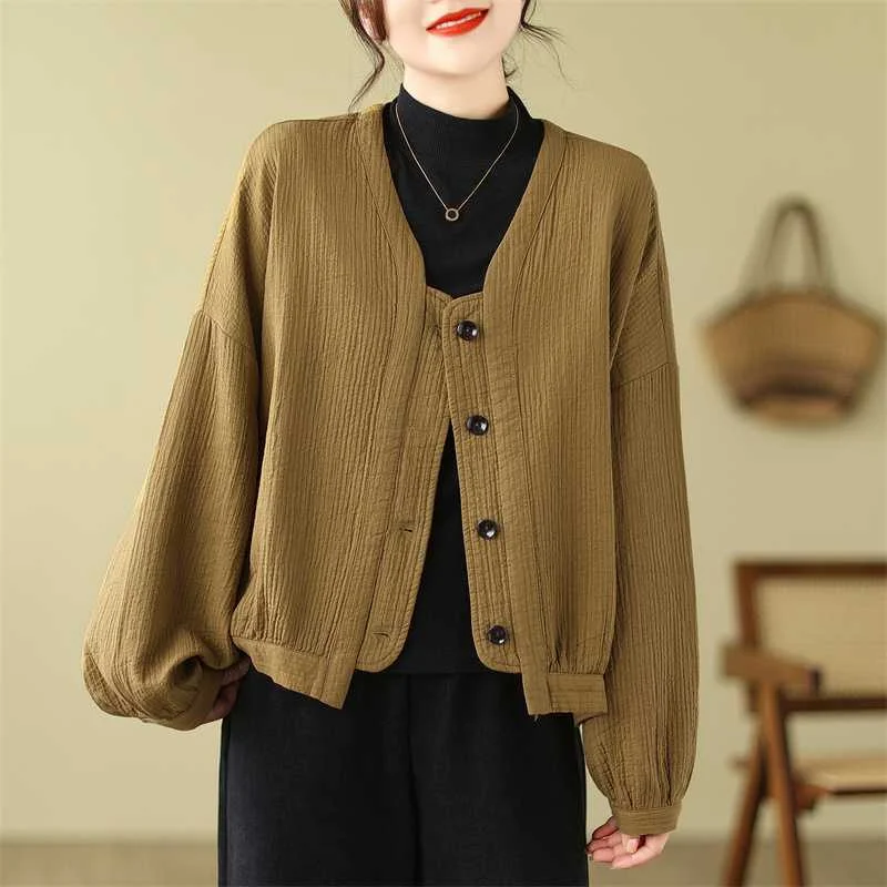 Women Textured Solid Color Short Jacket