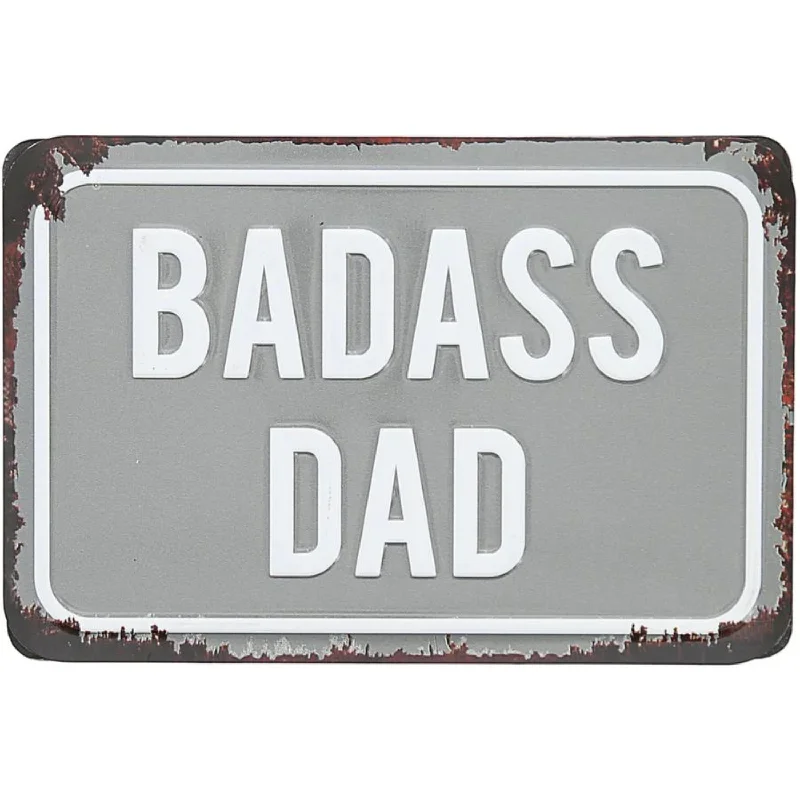 6" x 4" Badass Dad Tin Plaque