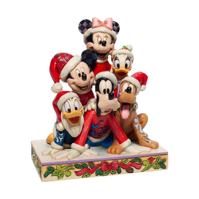 Disney Jim Shore Piled High with Holiday Cheer Christmas Mickey and Friends Figurine