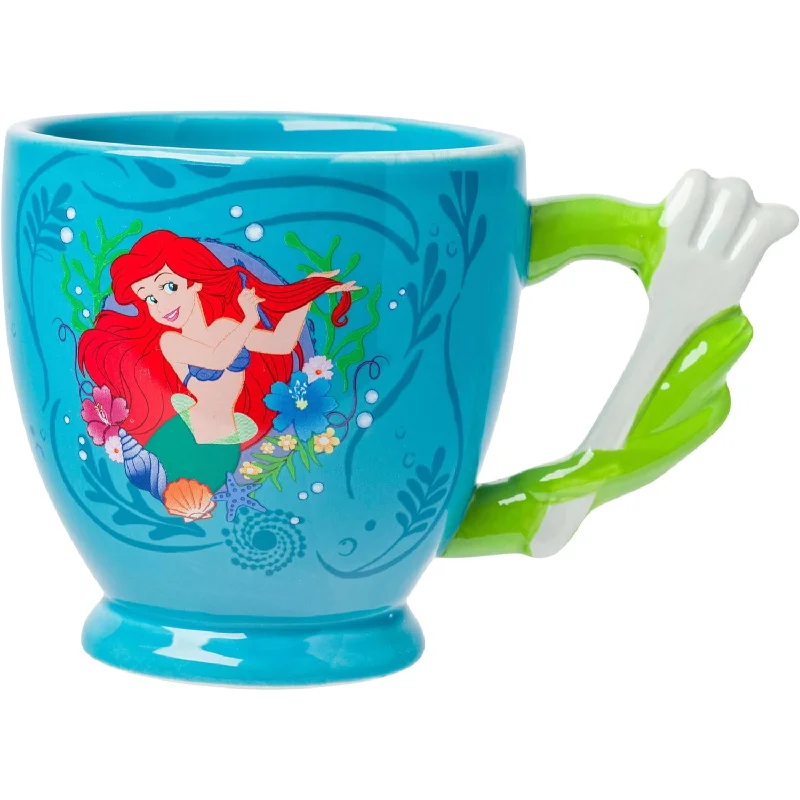 Disney Princess Ariel 20 Oz. Mermaid Tail Shaped Handle Ceramic Mug