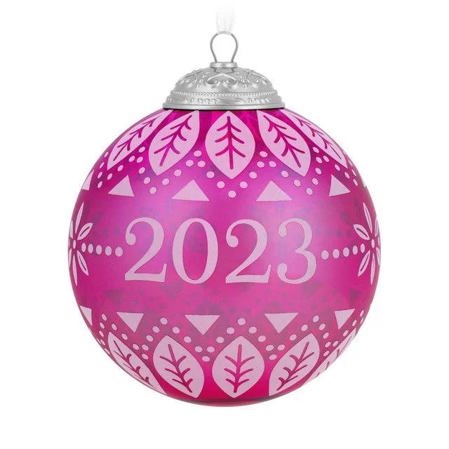 Hallmark 2023 Christmas Commemorative 2023 Glass Ball Ornament