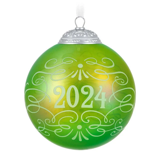 Hallmark 2024 Christmas Commemorative Glass Ball Ornament