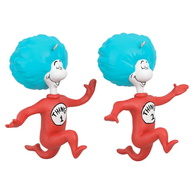 Hallmark 2024 Dr. Seuss's The Cat in the Hat™ Thing One and Thing Two Ornaments, Set of 2