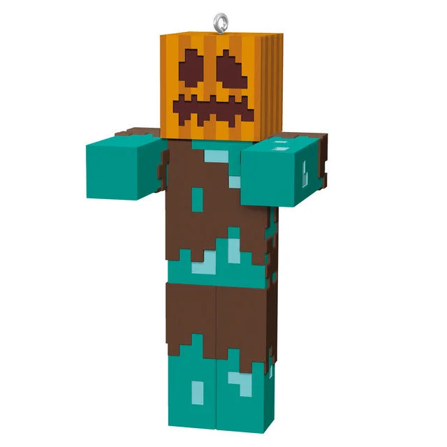 Hallmark 2024 Minecraft Drowned With Carved Pumpkin Ornament