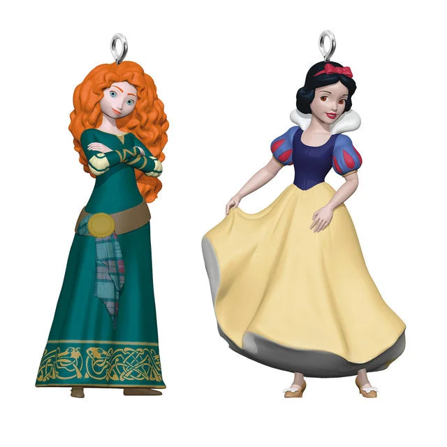 Hallmark 2024 Mini Disney Princess Merida and Snow White Ornaments, Set of 2