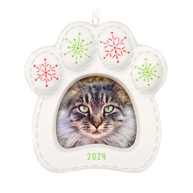 Hallmark 2024 Pretty Kitty Porcelain Photo Frame Ornament