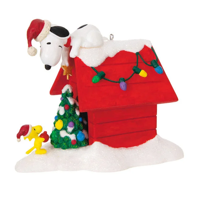 Hallmark 2024 The Peanuts® Gang Deck the Doghouse Musical Ornament With Light