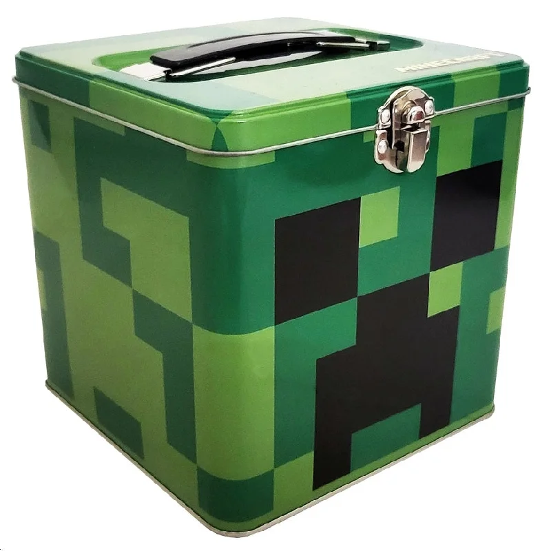 Minecraft Creeper Tin Box Tote with Handle