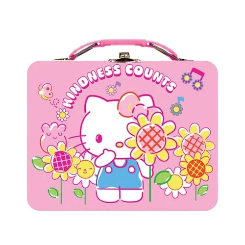 Sanrio Hello Kitty Kindness Counts 7" Rectangular Pink Tin Box Tote