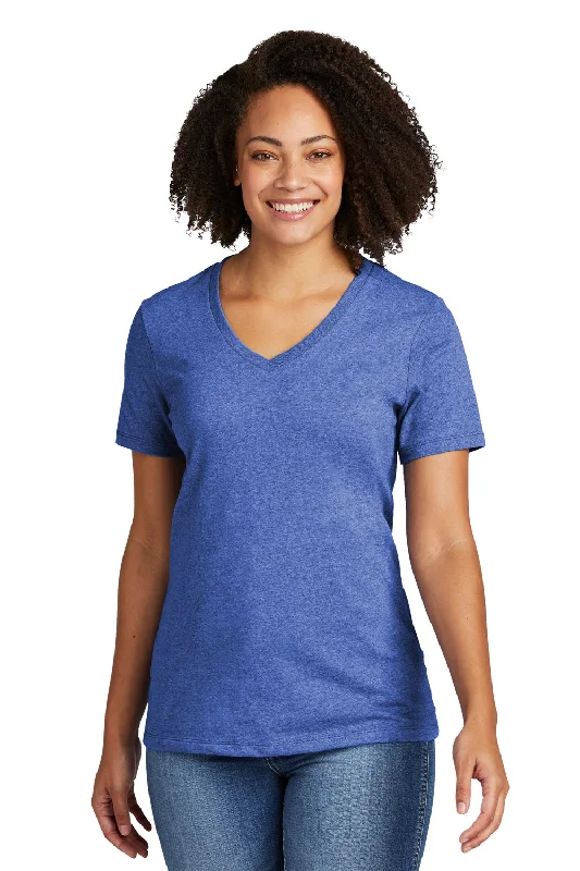 Allmade Womens Recycled Short Sleeve V-Neck T-Shirt - Heather Royal Blue