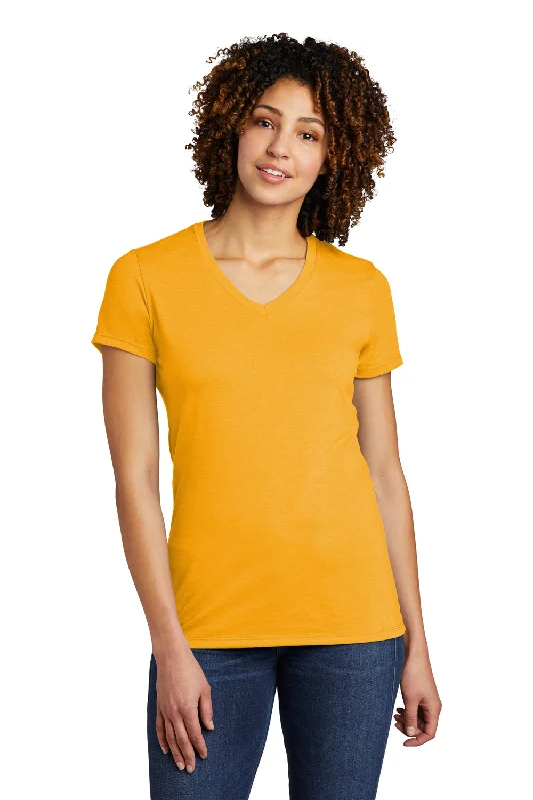 Allmade Womens Short Sleeve V-Neck T-Shirt - Orange You Fancy