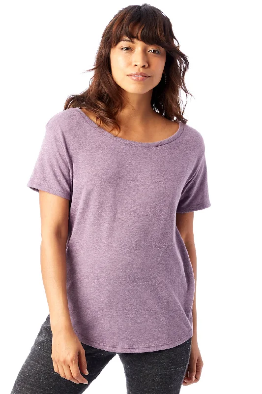 Alternative Womens Backstage Vintage Short Sleeve Crewneck T-Shirt - Vintage Iris Purple