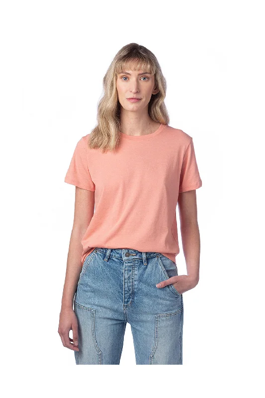 Alternative Womens Her Go-To CVC Short Sleeve Crewneck T-Shirt - Heather Sunset Coral