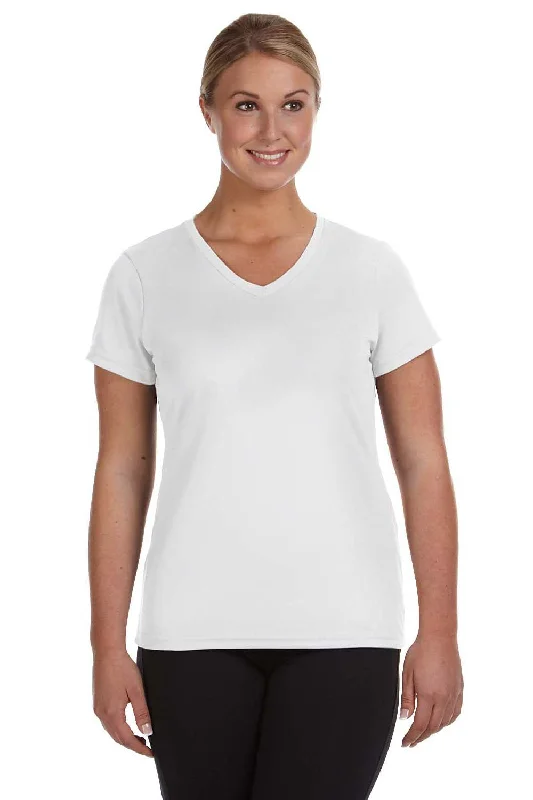 Augusta Sportswear Womens Moisture Wicking Short Sleeve V-Neck T-Shirt - White