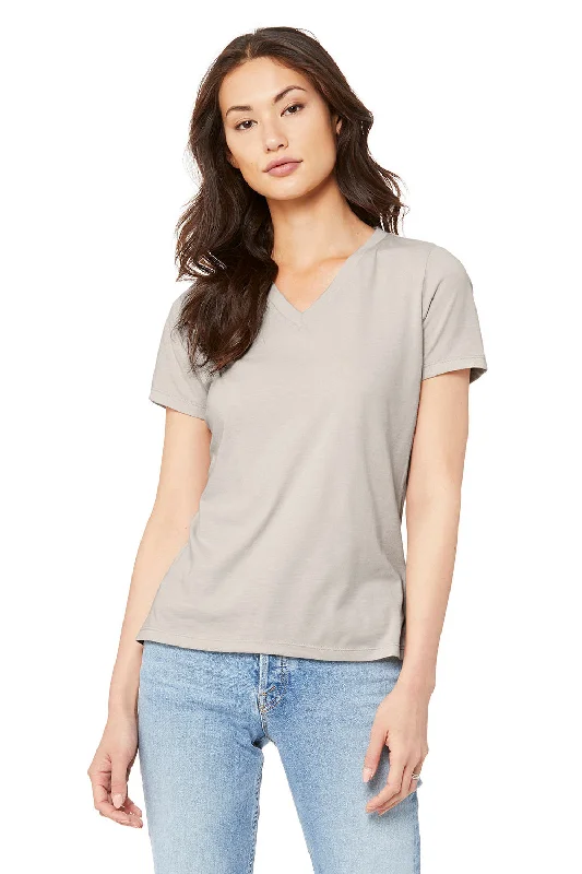 Bella + Canvas Womens CVC Short Sleeve V-Neck T-Shirt - Heather Dust