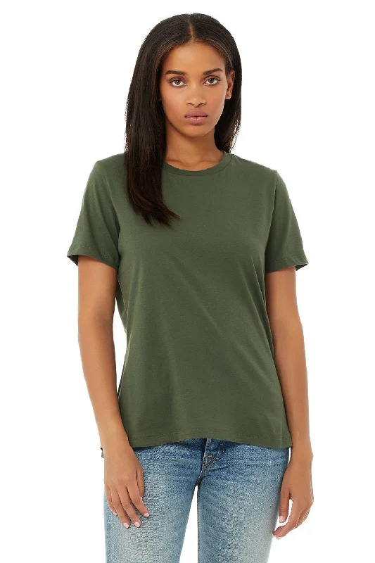 Bella + Canvas Womens Relaxed Jersey Short Sleeve Crewneck T-Shirt - Military Green