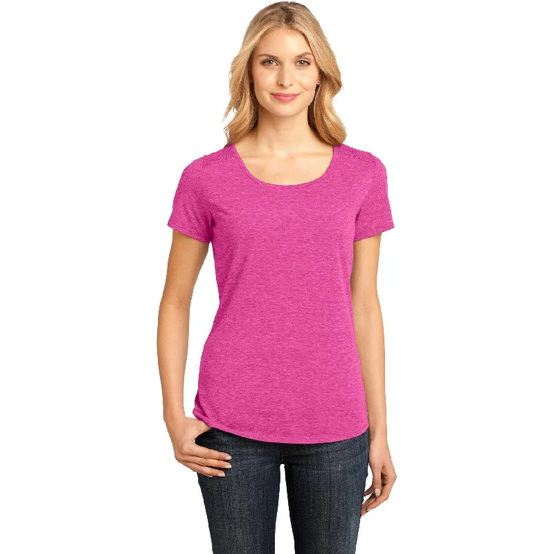 CLOSEOUT - District Made Ladies Tri-Blend Lace Tee