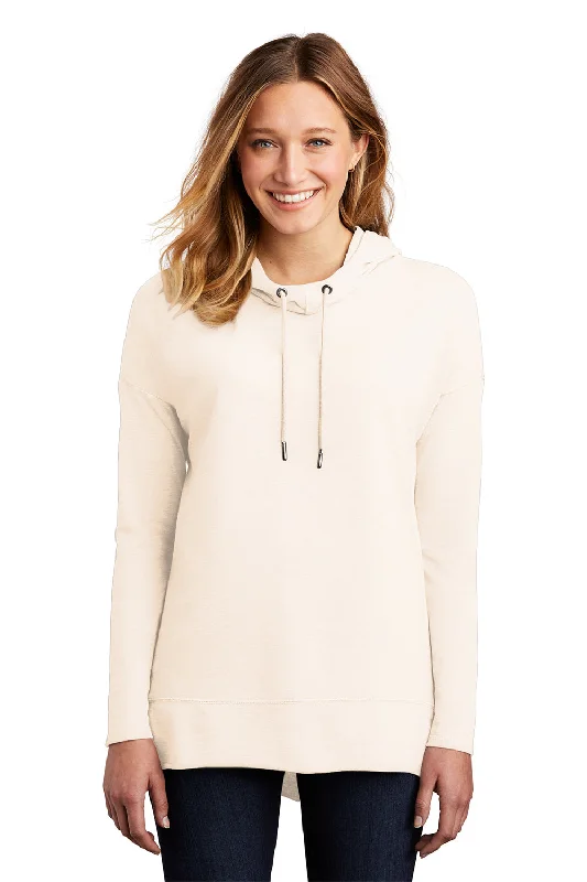 District Womens French Terry Hooded T-Shirt Hoodie - Gardenia