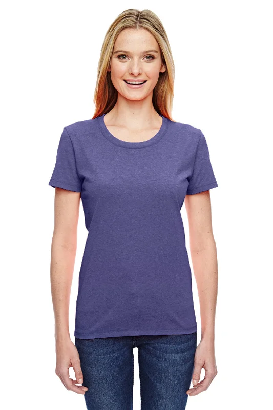 Fruit Of The Loom Womens HD Jersey Short Sleeve Crewneck T-Shirt - Heather Retro Purple