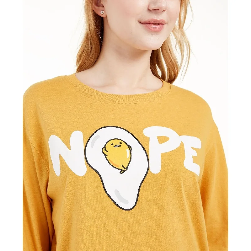 Love Tribe Junior's Nope T-Shirt Yellow Size X-Large