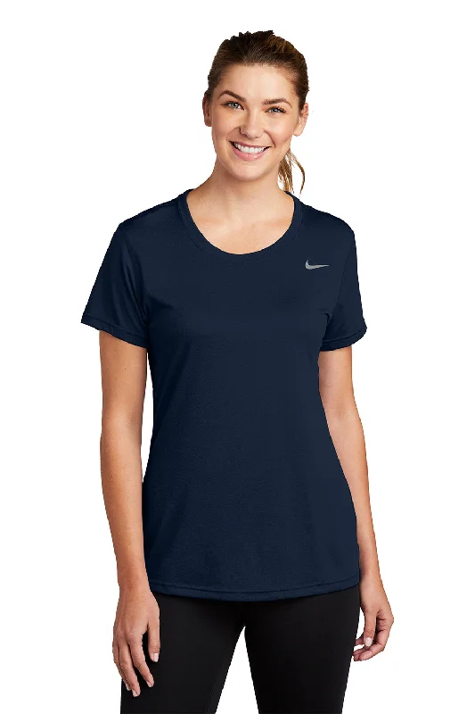 Nike Womens Team rLegend Dri-Fit Moisture Wicking Short Sleeve Crewneck T-Shirt - College Navy Blue