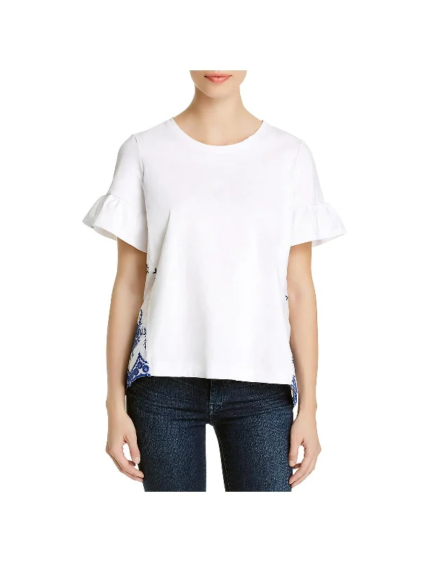 Surf Womens Embroidered Crochet Back T-Shirt