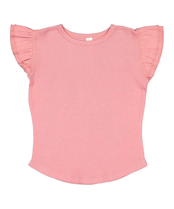 3339 - Rabbit Skins Toddler Flutter Sleeve T-Shirt | Mauvelous