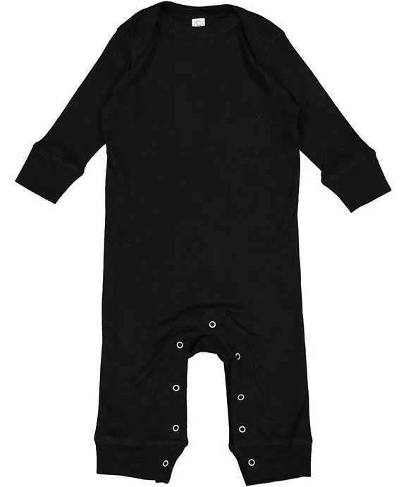 4412 - Rabbit Skins Infant Baby Rib Coverall | Black