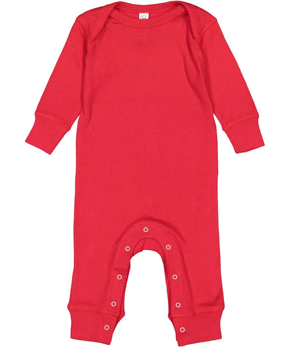 4412 - Rabbit Skins Infant Baby Rib Coverall | Red