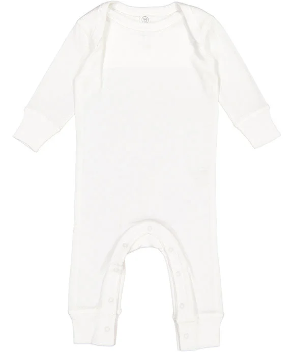 4412 - Rabbit Skins Infant Baby Rib Coverall | White