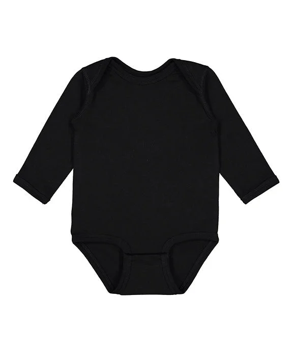 4421RS - Rabbit Skins Infant Long Sleeve Jersey Bodysuit | Black