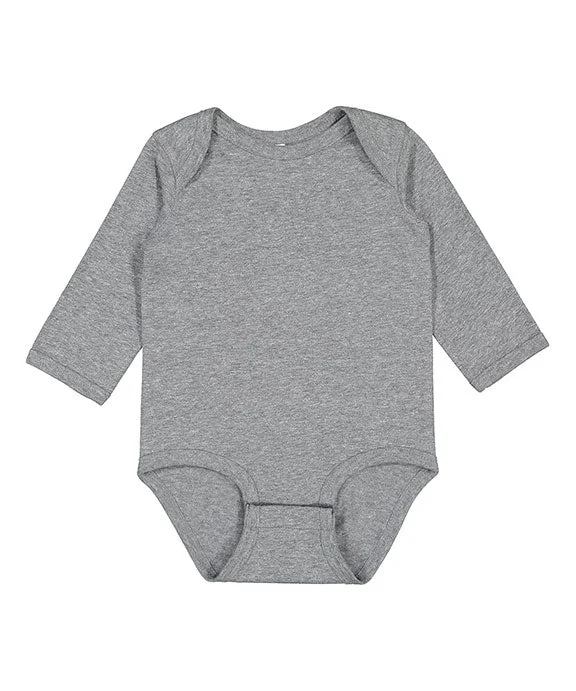 4421RS - Rabbit Skins Infant Long Sleeve Jersey Bodysuit | Granite Heather