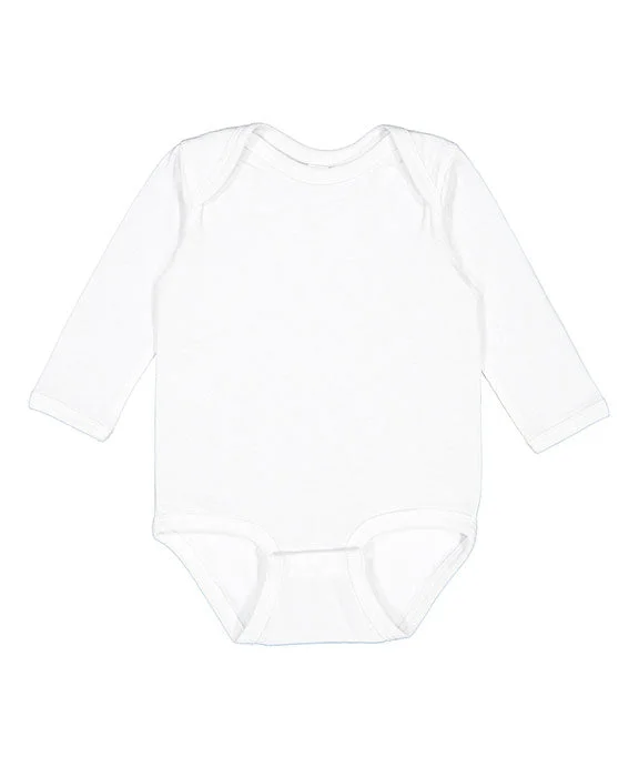 4421RS - Rabbit Skins Infant Long Sleeve Jersey Bodysuit | White