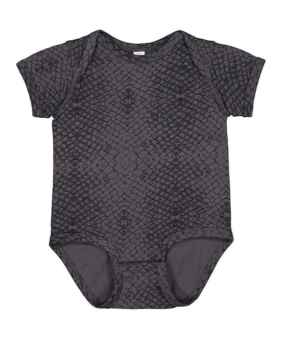 4424 - Rabbit Skins Infant Fine Jersey Lap-Shoulder Bodysuit | Black Reptile